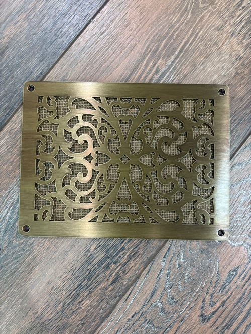 Латунная вентиляционная решётка с патиной ЛР354 200х150