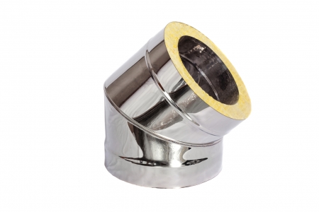 Сэндвич отвод 45&deg; 140/220 (нерж 0,5 / нерж 0,5)