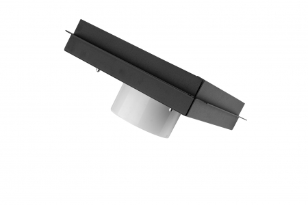 Решетка скрытого монтажа FoZa ПОД ПЛИТКУ 207х207 с вентилятором 100СК, обратный клапан, черная, 100мм