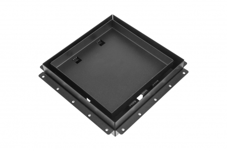 Решетка скрытого монтажа FoZa ПОД ПЛИТКУ 207х207 с вентилятором 100СК, обратный клапан, черная, 100мм