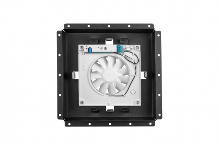 Теневой диффузор под плитку FoZa 237х237 с вентилятором 125СК, обратный клапан, черная, d125мм